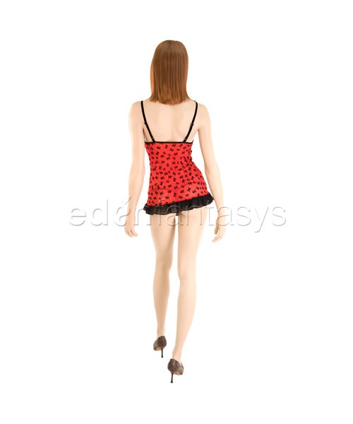 Bow mesh cami with g-string