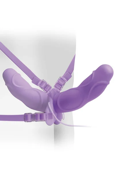 Pipedream Double Delight Vibrating 10” Strap-On Dildo — image 4 of 4