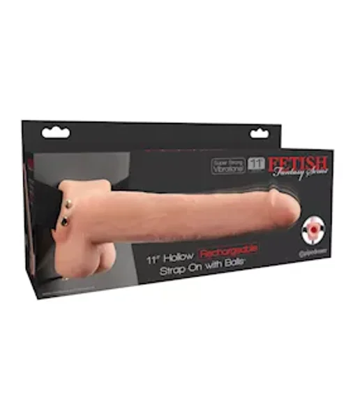Fetish Fantasy 11 Inch Hollow Rechargeable Strap-On with Balls — image 12 of 12