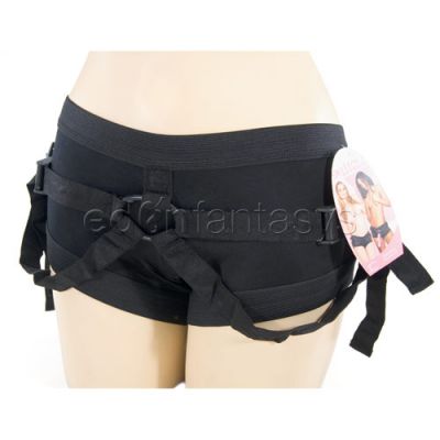 Grrl shorts strap on harness
