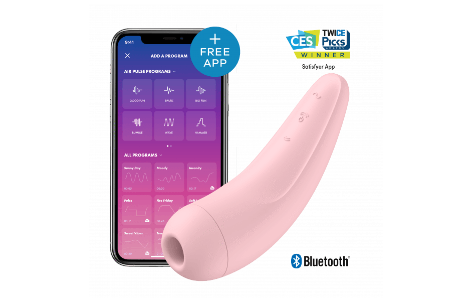Satisfyer Curvy 2 Plus Air Pulse Silicone Clitoral Stimulator With Vibration & App