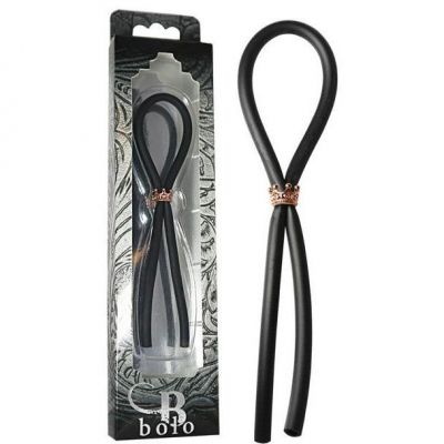 Bolo Silicone Lasso with Rose Gold Crown Slider Ring