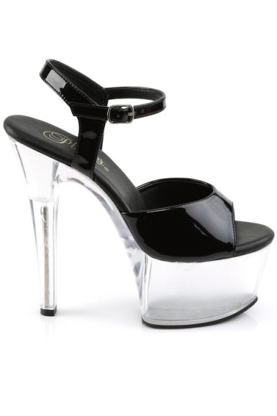 Pleaser Aspire 6" Clear & Patent Platforrm Sandal