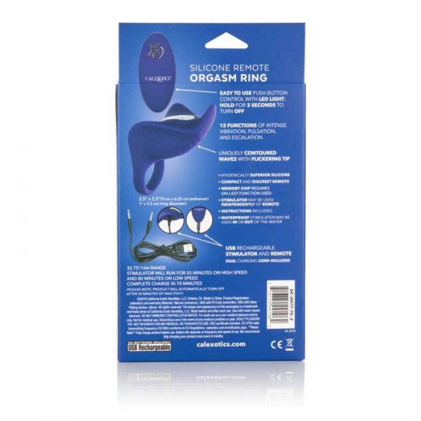 Silicone Remote Controlled Vibrating Orgasm Cock Ring by Cal Exotics