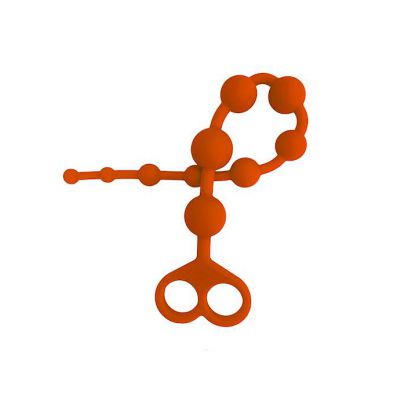 Silicone Beaded Anal Chain Orange