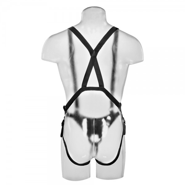 King Cock 10 Inch Hollow Strap On Suspender System