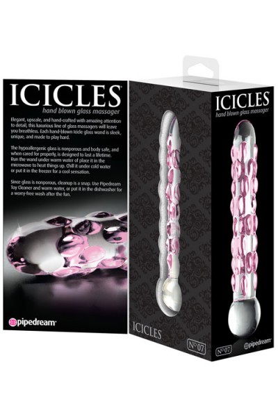 Pipedream Textured Handcrafted Glass 5.6" Massager