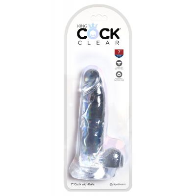 KING COCK CLEAR 7 IN COCK WITH BALLS