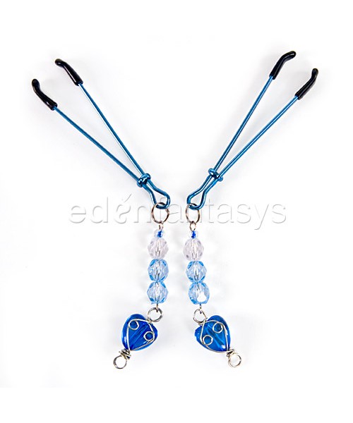 Fresh heart beaded nipple clamps