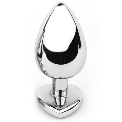 Purple Jeweled Metal Heart Butt Plug