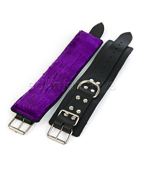 Purple fur line wrist restraints