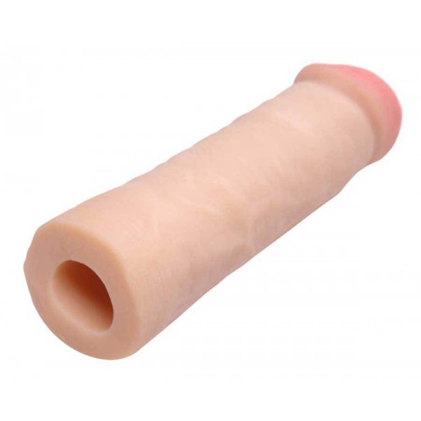 Mega Enlarger Penis Sleeve 8.5 Inch Tan Realistic Cock Sheath