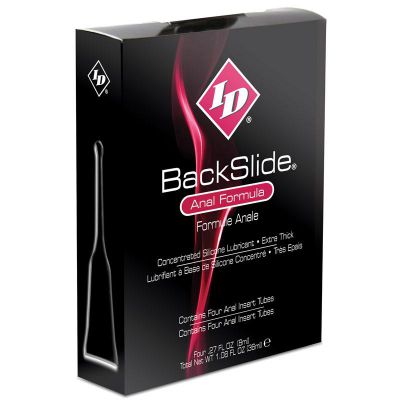 ID BackSlide Anal Formula Silicone Based Lubricant Insert Tubes 4 x 8ml