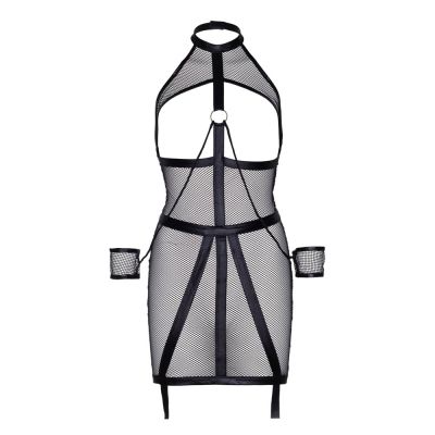 Leg Avenue KINK Wet Look Fishnet Open Bondage Dress S M