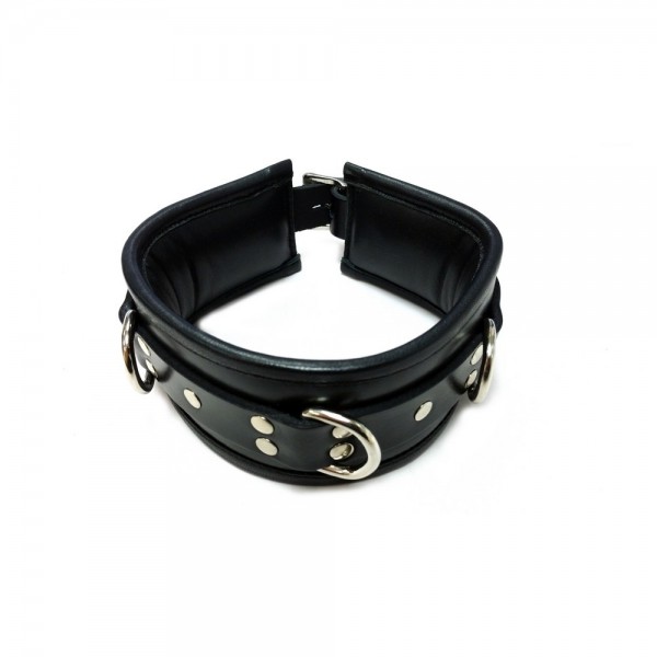 Rouge Black Leather Padded Collar
