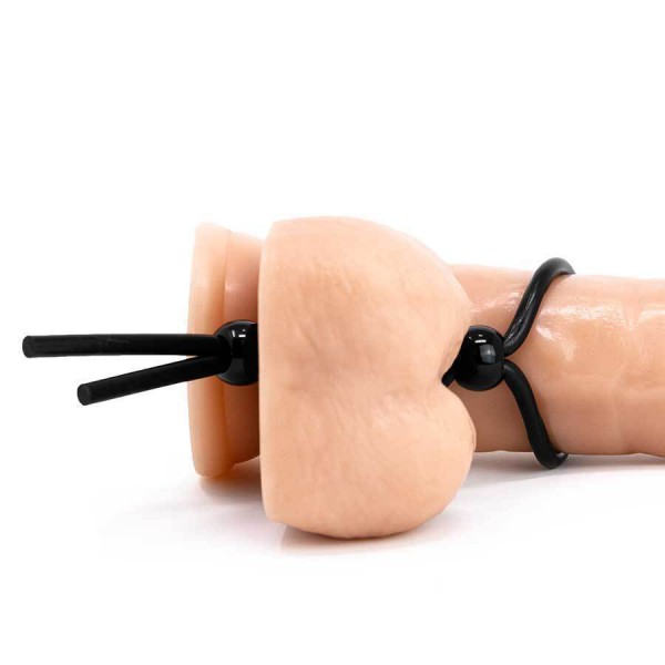 Adjustable Silicone Cock Ring Rope Style Penis Enhancing Lasso Black