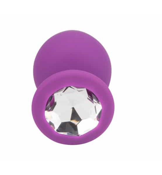 Loving Joy Jewelled Silicone Butt Plug Purple -Large