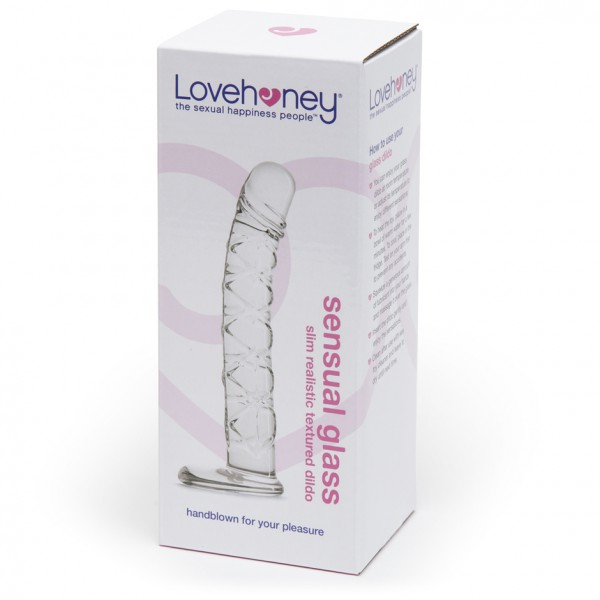 Lovehoney Slimline Realistic Textured Sensual Glass Dildo 6.5 Inch