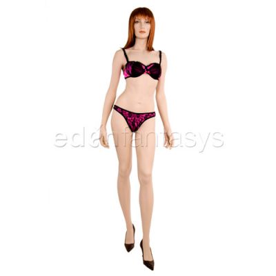 Mesh padded bra and thong