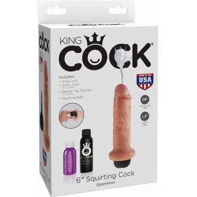 King Cock 6 Squirting Realistic Dildo Free Accesories