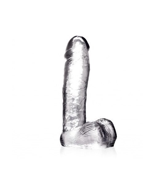 Clear stone thick dildo