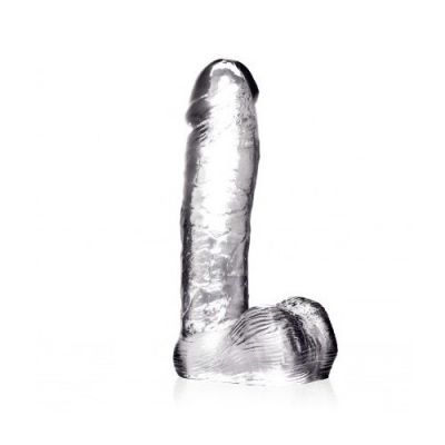 Clear stone thick dildo