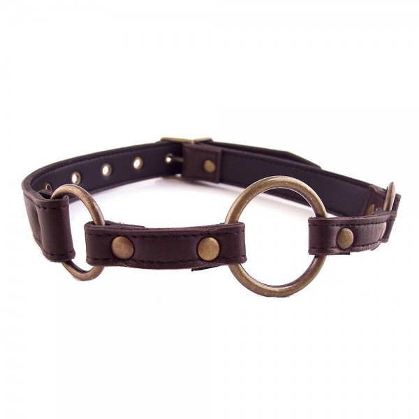 Harmony Brown Leather O-Ring Gag