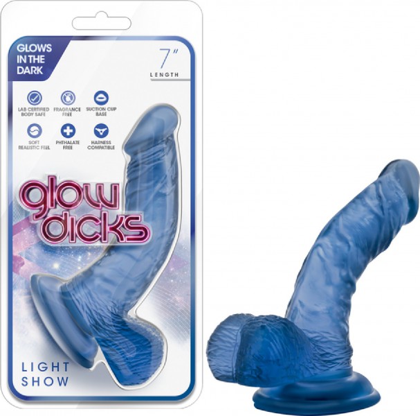 Light Show Glow G-spot P-spot Stimulator Real Feel Dong with Suction Cup