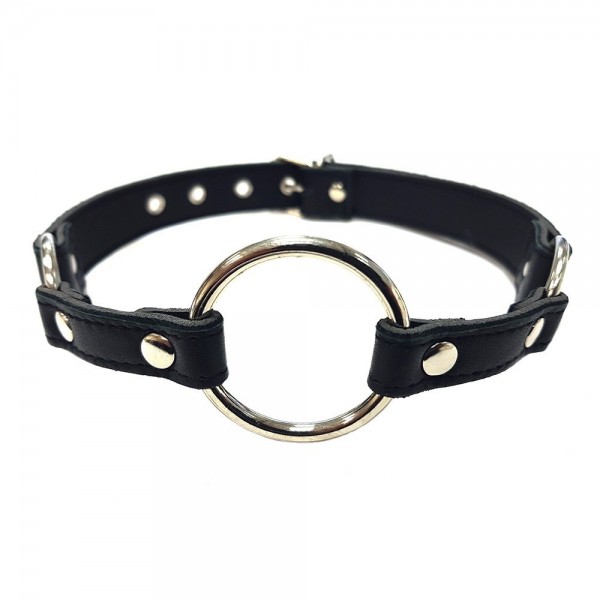 Harmony Black Leather O-Ring Gag