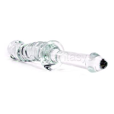 Plain spiral with handle glass dildo