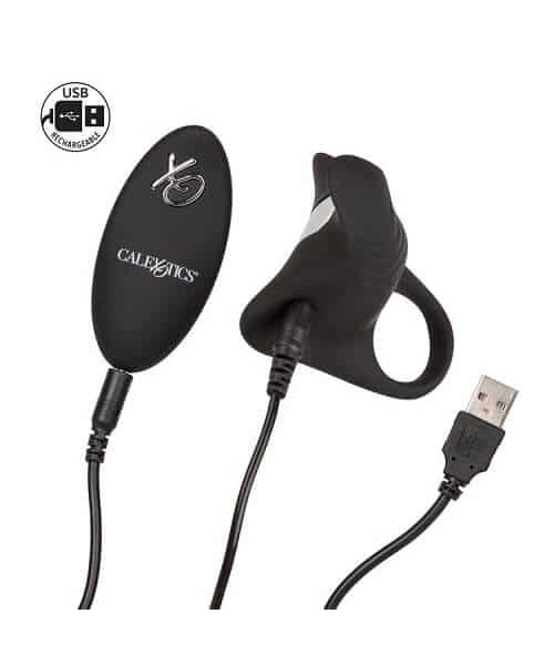 Silicone USB Rechargeable Remote Control Pleasurizer Couples Cock Ring — image 7 of 9