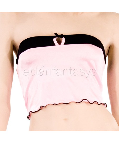 Strapless keyhole cami set