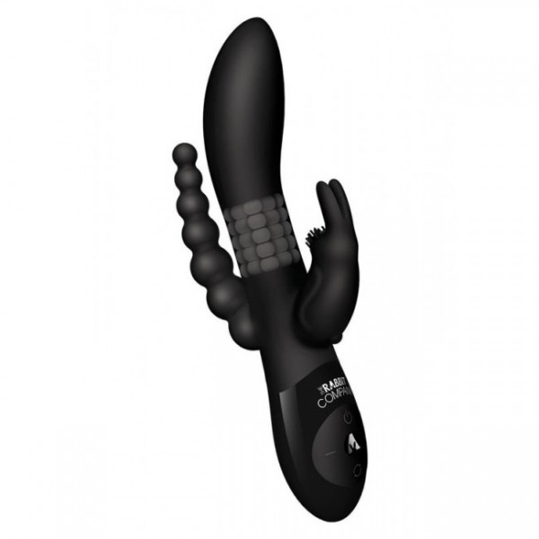 The Beaded DP Rabbit Vibrator by The Rabbit Company (Black)