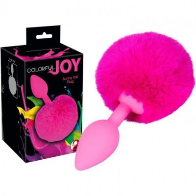 Colourful Joy Bunny Butt Plug Tail Pink