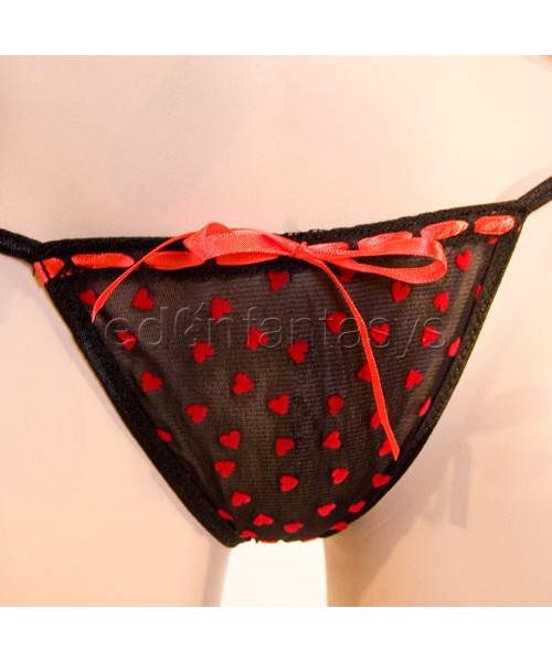 Flocked hearts babydoll