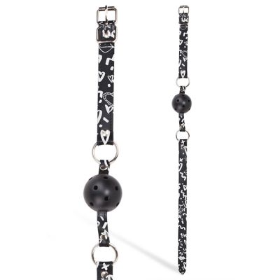 OUCH 1 6 Breathable Ball Gag with Graffiti Leather Straps