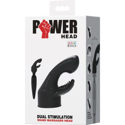 Dual Stimulation Wand Massager Head Black