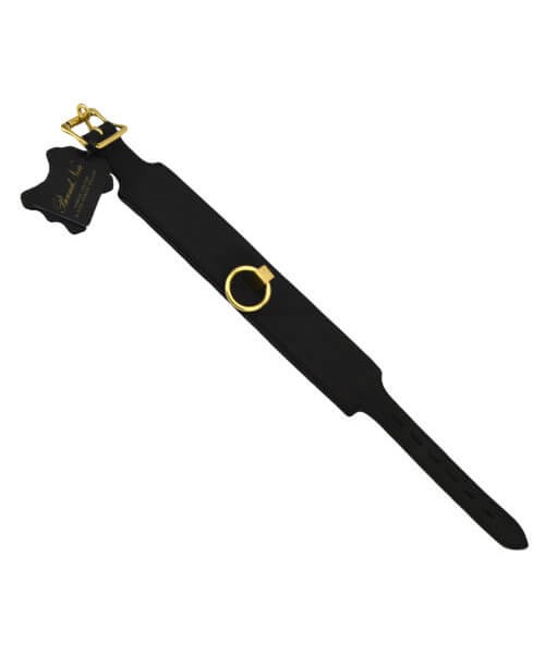 Bound Noir Nubuck Leather Collar with O Ring — image 5 of 18