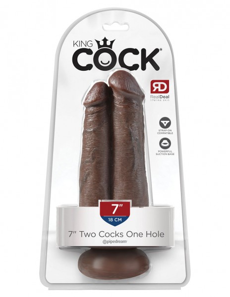 King Cock 7 Inch Two Cocks One Hole Dildo