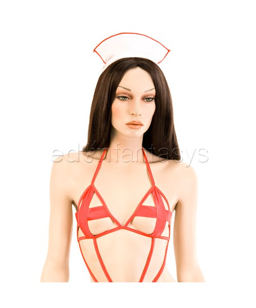 Crotchless nurse teddy
