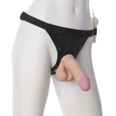 Doc Johnson Vac U Lock Ultra Harness 6 Inch UR3 Vibrating Dildo Strap On Set