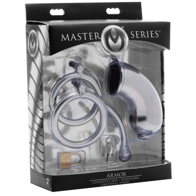 Master Series Armor Chastity Cage Removable Urethral Insert