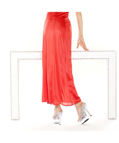 Red lace panel gown & g-string