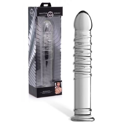 Master Series Ribbed 12 25 Glass Dildo