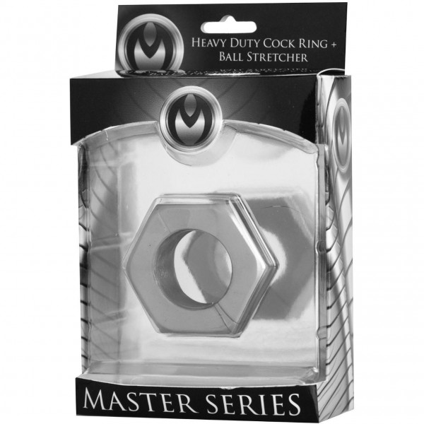 Silver Hex Heavy Duty Cock Ring & Ball Stretcher — image 4 of 6