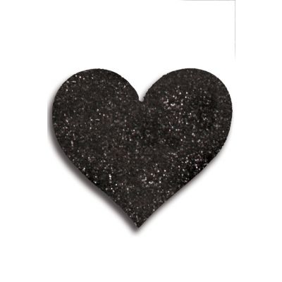 iCollection Black Glitter Heart Pasties 2 Pack