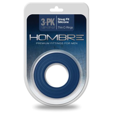 Hombre Snug Fit Silicone Thin C Rings Charcoal Pack of 3