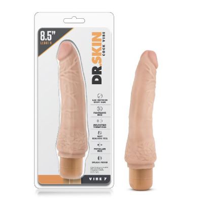Dr Skin Cock Vibe 7 8 5in Vibrating Cock Beige
