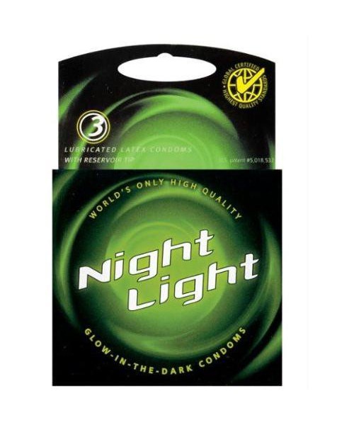 Night Light Glow in the Dark Condom - Box of 3
