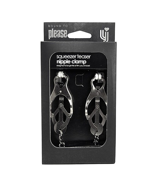 Bound to Please Squeezer Teaser Clover Nipple Clamps with Chain